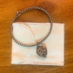 James Avery RETIRED Filigree Heart Lock with bangle, Small